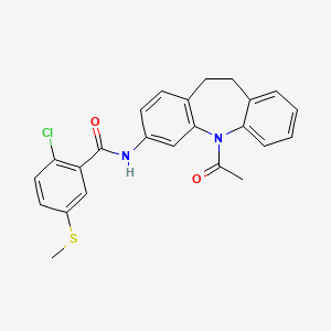 molecular formula C24H21ClN2O2S B3444452 N-(5-acetyl-10,11-dihydro-5H-dibenzo[b,f]azepin-3-yl)-2-chloro-5-(methylsulfanyl)benzamide 