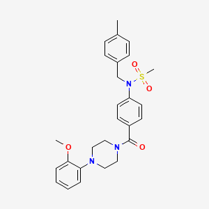 molecular formula C27H31N3O4S B3444480 N-[4-[4-(2-methoxyphenyl)piperazine-1-carbonyl]phenyl]-N-[(4-methylphenyl)methyl]methanesulfonamide 