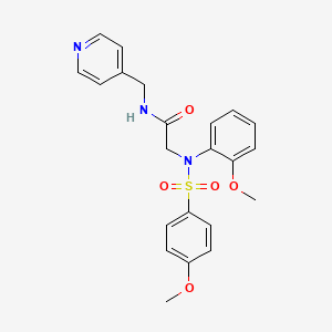 molecular formula C22H23N3O5S B3444583 N~2~-(2-methoxyphenyl)-N~2~-[(4-methoxyphenyl)sulfonyl]-N-(pyridin-4-ylmethyl)glycinamide 