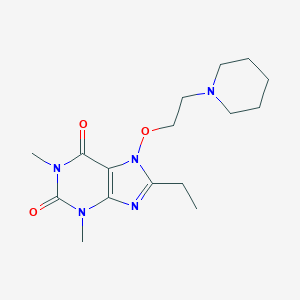 molecular formula C16H25N5O3 B034446 Theophylline, 8-ethyl-7-(2-piperidinoethoxy)- CAS No. 19729-84-1