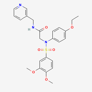 molecular formula C24H27N3O6S B3444709 N~2~-[(3,4-dimethoxyphenyl)sulfonyl]-N~2~-(4-ethoxyphenyl)-N-(pyridin-3-ylmethyl)glycinamide 