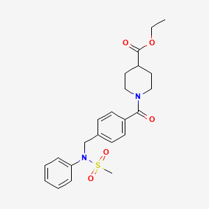 molecular formula C23H28N2O5S B3444812 Ethyl 1-[(4-{[(methylsulfonyl)(phenyl)amino]methyl}phenyl)carbonyl]piperidine-4-carboxylate 
