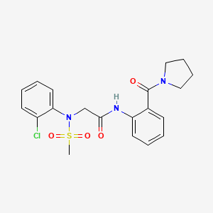 molecular formula C20H22ClN3O4S B3444864 N~2~-(2-chlorophenyl)-N~2~-(methylsulfonyl)-N~1~-[2-(1-pyrrolidinylcarbonyl)phenyl]glycinamide 