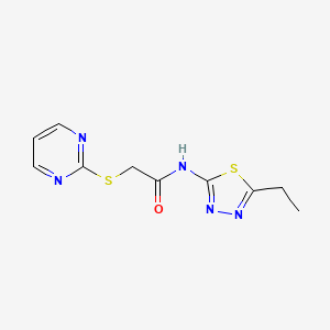 molecular formula C10H11N5OS2 B3444875 N-(5-ethyl-1,3,4-thiadiazol-2-yl)-2-pyrimidin-2-ylsulfanylacetamide 