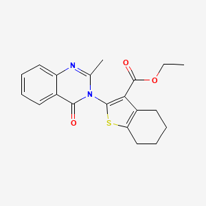 molecular formula C20H20N2O3S B3444981 ETHYL 2-[2-METHYL-4-OXO-3(4H)-QUINAZOLINYL]-4,5,6,7-TETRAHYDRO-1-BENZOTHIOPHENE-3-CARBOXYLATE 