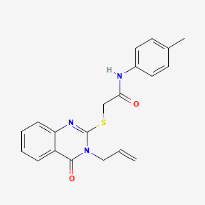 molecular formula C20H19N3O2S B3445032 N-(4-methylphenyl)-2-{[4-oxo-3-(prop-2-en-1-yl)-3,4-dihydroquinazolin-2-yl]sulfanyl}acetamide 