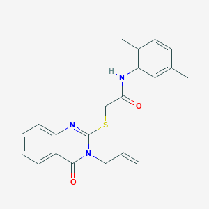 molecular formula C21H21N3O2S B3445036 N-(2,5-dimethylphenyl)-2-(4-oxo-3-prop-2-enylquinazolin-2-yl)sulfanylacetamide 