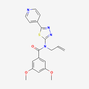molecular formula C19H18N4O3S B3445089 N-Allyl-3,5-dimethoxy-N-(5-pyridin-4-yl-[1,3,4]thiadiazol-2-yl)-benzamide 