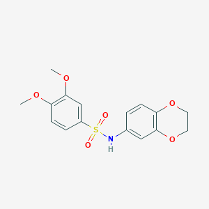 molecular formula C16H17NO6S B3445129 N-(2,3-DIHYDRO-1,4-BENZODIOXIN-6-YL)-3,4-DIMETHOXYBENZENE-1-SULFONAMIDE 