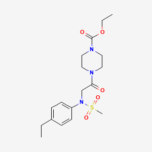 molecular formula C18H27N3O5S B3445178 ethyl 4-[N-(4-ethylphenyl)-N-(methylsulfonyl)glycyl]piperazine-1-carboxylate 