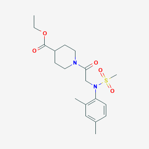 molecular formula C19H28N2O5S B3445189 ethyl 1-[N-(2,4-dimethylphenyl)-N-(methylsulfonyl)glycyl]piperidine-4-carboxylate 