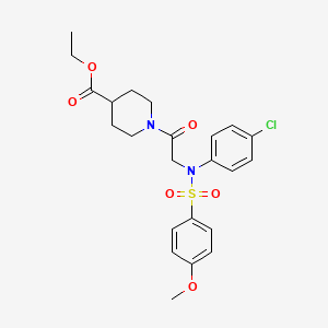 molecular formula C23H27ClN2O6S B3445241 ethyl 1-{N-(4-chlorophenyl)-N-[(4-methoxyphenyl)sulfonyl]glycyl}piperidine-4-carboxylate 