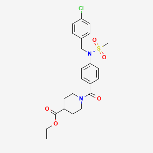 molecular formula C23H27ClN2O5S B3445260 Ethyl 1-[4-[(4-chlorophenyl)methyl-methylsulfonylamino]benzoyl]piperidine-4-carboxylate 