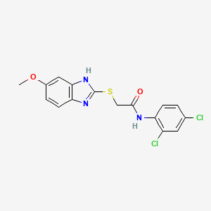 molecular formula C16H13Cl2N3O2S B3445294 N~1~-(2,4-DICHLOROPHENYL)-2-[(5-METHOXY-1H-1,3-BENZIMIDAZOL-2-YL)SULFANYL]ACETAMIDE 