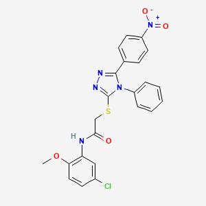 molecular formula C23H18ClN5O4S B3445369 N-(5-chloro-2-methoxyphenyl)-2-{[5-(4-nitrophenyl)-4-phenyl-4H-1,2,4-triazol-3-yl]sulfanyl}acetamide 