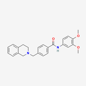 molecular formula C25H26N2O3 B3445522 N-(3,4-DIMETHOXYPHENYL)-4-[(1,2,3,4-TETRAHYDROISOQUINOLIN-2-YL)METHYL]BENZAMIDE 