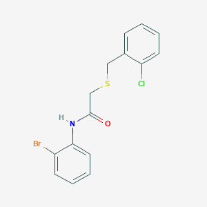 molecular formula C15H13BrClNOS B3445554 N-(2-bromophenyl)-2-[(2-chlorophenyl)methylsulfanyl]acetamide 