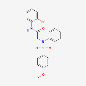 molecular formula C21H19BrN2O4S B3445566 N-(2-bromophenyl)-2-(N-(4-methoxyphenyl)sulfonylanilino)acetamide 