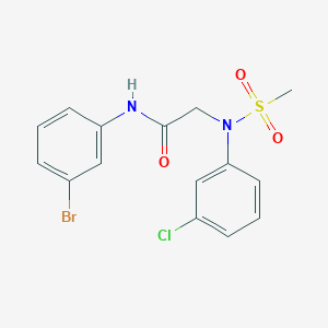 molecular formula C15H14BrClN2O3S B3445590 N-(3-Bromophenyl)-N~2~-(3-chlorophenyl)-N~2~-(methanesulfonyl)glycinamide CAS No. 6190-80-3