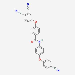 molecular formula C28H16N4O3 B3445704 N-[4-(4-cyanophenoxy)phenyl]-4-(3,4-dicyanophenoxy)benzamide 