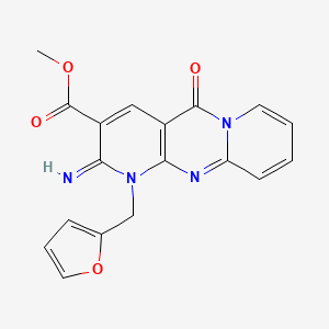 molecular formula C18H14N4O4 B3445743 methyl 7-(furan-2-ylmethyl)-6-imino-2-oxo-1,7,9-triazatricyclo[8.4.0.03,8]tetradeca-3(8),4,9,11,13-pentaene-5-carboxylate 