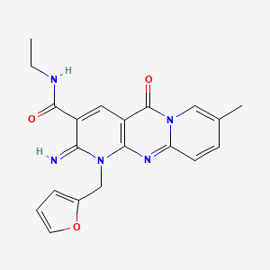 molecular formula C20H19N5O3 B3445749 N-ethyl-7-(furan-2-ylmethyl)-6-imino-13-methyl-2-oxo-1,7,9-triazatricyclo[8.4.0.03,8]tetradeca-3(8),4,9,11,13-pentaene-5-carboxamide CAS No. 510760-71-1