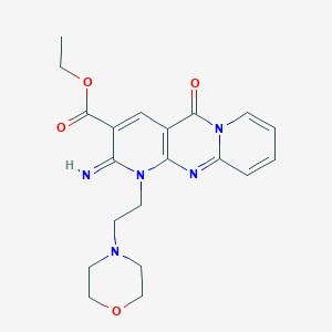molecular formula C20H23N5O4 B3445765 Ethyl 6-imino-7-[2-(morpholin-4-yl)ethyl]-2-oxo-1,7,9-triazatricyclo[8.4.0.0^{3,8}]tetradeca-3(8),4,9,11,13-pentaene-5-carboxylate 