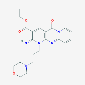 molecular formula C21H25N5O4 B3445769 ethyl 6-imino-7-(3-morpholin-4-ylpropyl)-2-oxo-1,7,9-triazatricyclo[8.4.0.03,8]tetradeca-3(8),4,9,11,13-pentaene-5-carboxylate CAS No. 510761-65-6