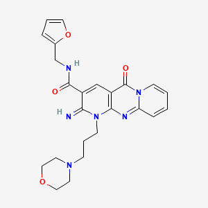 molecular formula C24H26N6O4 B3445776 N-(furan-2-ylmethyl)-6-imino-7-(3-morpholin-4-ylpropyl)-2-oxo-1,7,9-triazatricyclo[8.4.0.03,8]tetradeca-3(8),4,9,11,13-pentaene-5-carboxamide CAS No. 510761-74-7