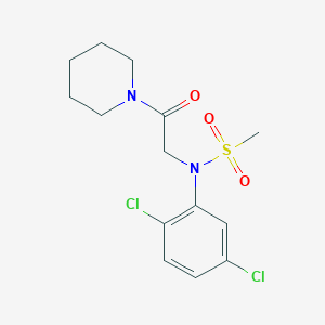 molecular formula C14H18Cl2N2O3S B3445824 N-(2,5-dichlorophenyl)-N-[2-oxo-2-(piperidin-1-yl)ethyl]methanesulfonamide 