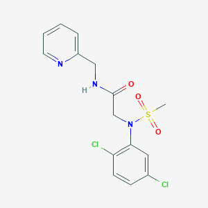 molecular formula C15H15Cl2N3O3S B3445833 N~2~-(2,5-dichlorophenyl)-N~2~-(methylsulfonyl)-N-(pyridin-2-ylmethyl)glycinamide 
