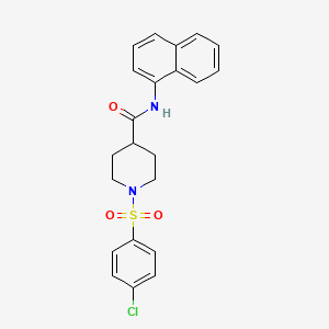 molecular formula C22H21ClN2O3S B3445865 1-(4-Chlorobenzenesulfonyl)-N-(naphthalen-1-YL)piperidine-4-carboxamide 