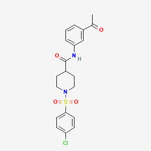 molecular formula C20H21ClN2O4S B3445878 N-(3-ACETYLPHENYL)-1-(4-CHLOROBENZENESULFONYL)PIPERIDINE-4-CARBOXAMIDE 