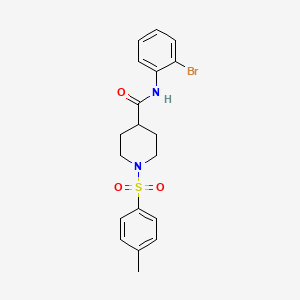 molecular formula C19H21BrN2O3S B3445898 N-(2-BROMOPHENYL)-1-(4-METHYLBENZENESULFONYL)PIPERIDINE-4-CARBOXAMIDE 