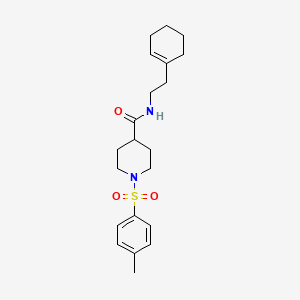 molecular formula C21H30N2O3S B3445925 N-[2-(CYCLOHEX-1-EN-1-YL)ETHYL]-1-(4-METHYLBENZENESULFONYL)PIPERIDINE-4-CARBOXAMIDE 