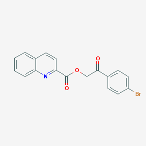 molecular formula C18H12BrNO3 B344593 2-(4-Bromophenyl)-2-oxoethyl quinoline-2-carboxylate CAS No. 364596-31-6
