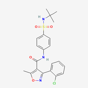 molecular formula C21H22ClN3O4S B3445990 N-[4-(tert-butylsulfamoyl)phenyl]-3-(2-chlorophenyl)-5-methyl-1,2-oxazole-4-carboxamide 