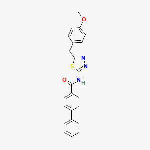 molecular formula C23H19N3O2S B3446012 N-{5-[(4-METHOXYPHENYL)METHYL]-1,3,4-THIADIAZOL-2-YL}-[1,1'-BIPHENYL]-4-CARBOXAMIDE 