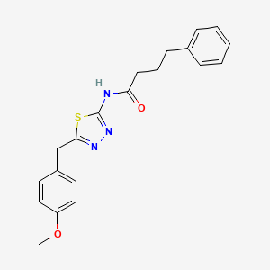 molecular formula C20H21N3O2S B3446112 N-{5-[(4-METHOXYPHENYL)METHYL]-1,3,4-THIADIAZOL-2-YL}-4-PHENYLBUTANAMIDE 