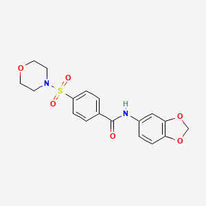 molecular formula C18H18N2O6S B3446122 N-(1,3-benzodioxol-5-yl)-4-(morpholin-4-ylsulfonyl)benzamide 