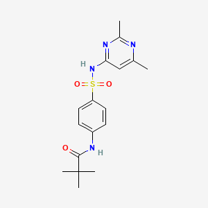 molecular formula C17H22N4O3S B3446156 N-{4-[(2,6-DIMETHYL-4-PYRIMIDINYL)SULFAMOYL]PHENYL}-2,2-DIMETHYLPROPANAMIDE 