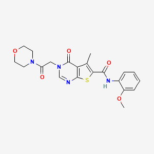 molecular formula C21H22N4O5S B3446319 N-(2-METHOXYPHENYL)-5-METHYL-3-[2-(MORPHOLIN-4-YL)-2-OXOETHYL]-4-OXO-3H,4H-THIENO[2,3-D]PYRIMIDINE-6-CARBOXAMIDE 
