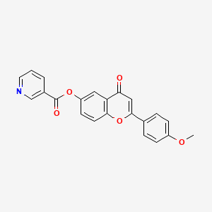 molecular formula C22H15NO5 B3446348 [2-(4-Methoxyphenyl)-4-oxochromen-6-yl] pyridine-3-carboxylate 
