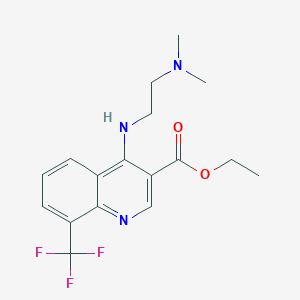 molecular formula C17H20F3N3O2 B3446367 ETHYL 4-{[2-(DIMETHYLAMINO)ETHYL]AMINO}-8-(TRIFLUOROMETHYL)QUINOLINE-3-CARBOXYLATE 