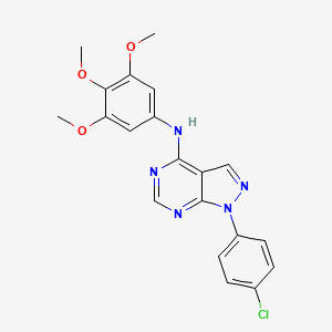molecular formula C20H18ClN5O3 B3446419 N-[1-(4-CHLOROPHENYL)-1H-PYRAZOLO[3,4-D]PYRIMIDIN-4-YL]-N-(3,4,5-TRIMETHOXYPHENYL)AMINE 