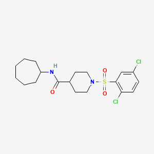molecular formula C19H26Cl2N2O3S B3446550 N-cycloheptyl-1-(2,5-dichlorophenyl)sulfonylpiperidine-4-carboxamide 