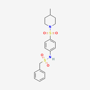 molecular formula C19H24N2O4S2 B3446601 N-{4-[(4-methylpiperidin-1-yl)sulfonyl]phenyl}-1-phenylmethanesulfonamide 