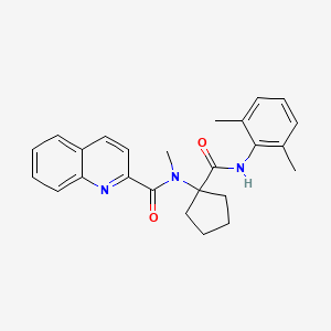 molecular formula C25H27N3O2 B3446630 N~2~-{1-[(2,6-dimethylanilino)carbonyl]cyclopentyl}-N~2~-methyl-2-quinolinecarboxamide 
