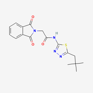 molecular formula C17H18N4O3S B3446664 N-[5-(2,2-DIMETHYLPROPYL)-1,3,4-THIADIAZOL-2-YL]-2-(1,3-DIOXO-2,3-DIHYDRO-1H-ISOINDOL-2-YL)ACETAMIDE 