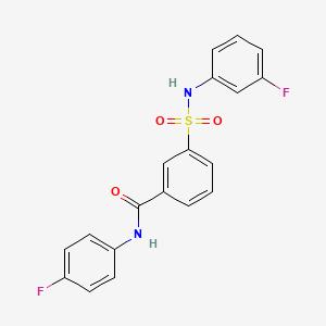 molecular formula C19H14F2N2O3S B3446750 N-(4-fluorophenyl)-3-[(3-fluorophenyl)sulfamoyl]benzamide 